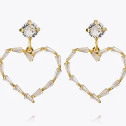 Caroline Svedbom Örhängen-Baguette Heart Earring/Crystal
