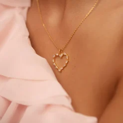 Caroline Svedbom Halsband-Baguette Heart Necklace/Crystal
