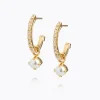 Caroline Svedbom Örhängen-Bella Loop Earrings/Pearl + Crystal