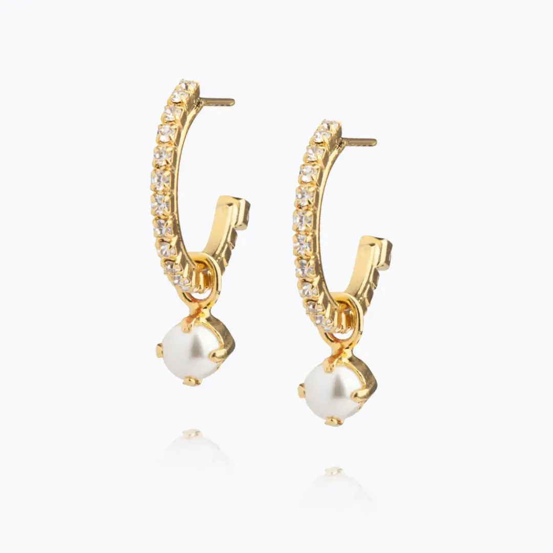 Caroline Svedbom Örhängen-Bella Loop Earrings/Pearl + Crystal