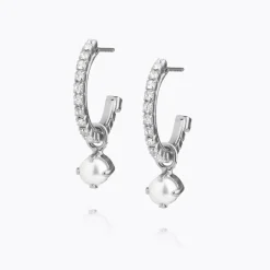 Caroline Svedbom Örhängen-Bella Loop Earrings/Pearl + Crystal