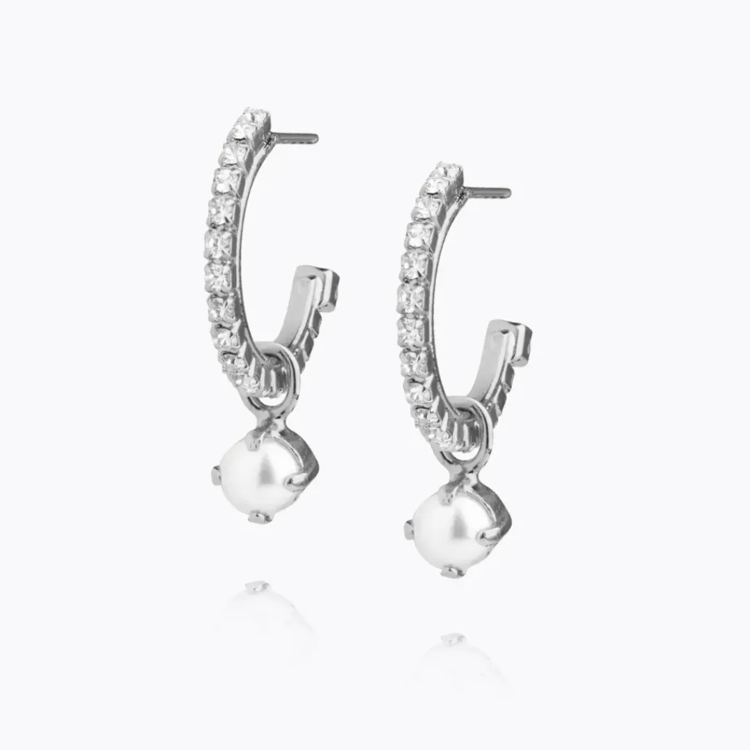 Caroline Svedbom Örhängen-Bella Loop Earrings/Pearl + Crystal