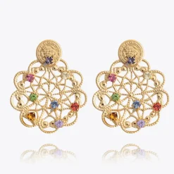 Caroline Svedbom Örhängen-Bohemian Coin Earrings/Rainbow Combo