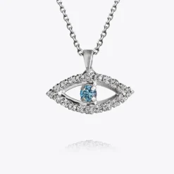 Caroline Svedbom Halsband-Greek Eye Necklace/Crystal + Aquamarine