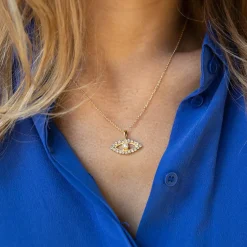 Caroline Svedbom Halsband-Greek Eye Pearl Necklace