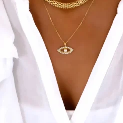 Caroline Svedbom Halsband-Greek Eye Pearl Necklace