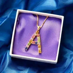 Caroline Svedbom Halsband-Letter Necklace A/Rainbow Combo