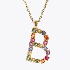 Caroline Svedbom Halsband-Letter Necklace B/Rainbow Combo