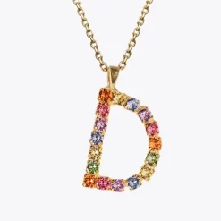 Caroline Svedbom Halsband-Letter Necklace D/Rainbow Combo