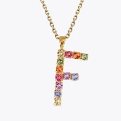 Caroline Svedbom Halsband-Letter Necklace F/Rainbow Combo