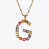 Caroline Svedbom Halsband-Letter Necklace G/Rainbow Combo