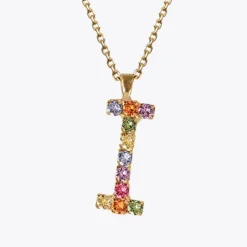 Caroline Svedbom Halsband-Letter Necklace I/Rainbow Combo