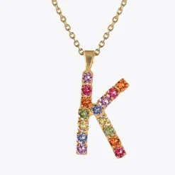Caroline Svedbom Halsband-Letter Necklace K/Rainbow Combo