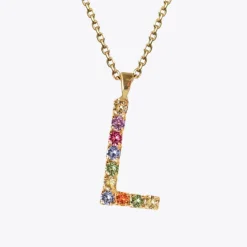 Caroline Svedbom Halsband-Letter Necklace L/Rainbow Combo
