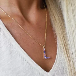 Caroline Svedbom Halsband-Letter Necklace L/Rainbow Combo