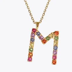 Caroline Svedbom Halsband-Letter Necklace M/Rainbow Combo