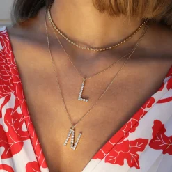 Caroline Svedbom Halsband-Letter Necklace N/Crystal