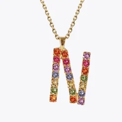 Caroline Svedbom Halsband-Letter Necklace N/Rainbow Combo