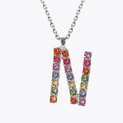 Caroline Svedbom Halsband-Letter Necklace N/Rainbow Combo