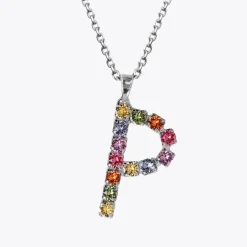 Caroline Svedbom Halsband-Letter Necklace P/Rainbow Combo