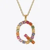 Caroline Svedbom Halsband-Letter Necklace Q/Rainbow Combo