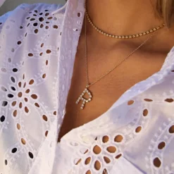 Caroline Svedbom Halsband-Letter Necklace R/Crystal
