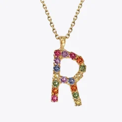 Caroline Svedbom Halsband-Letter Necklace R/Rainbow Combo