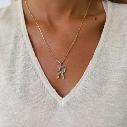 Caroline Svedbom Halsband-Letter Necklace R/Rainbow Combo
