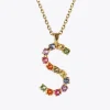 Caroline Svedbom Halsband-Letter Necklace S/Rainbow Combo