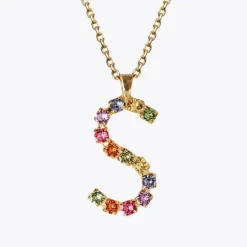 Caroline Svedbom Halsband-Letter Necklace S/Rainbow Combo