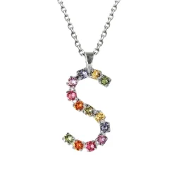 Caroline Svedbom Halsband-Letter Necklace S/Rainbow Combo