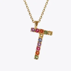 Caroline Svedbom Halsband-Letter Necklace T/Rainbow Combo