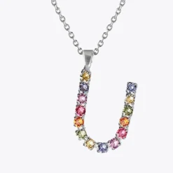 Caroline Svedbom Halsband-Letter Necklace U/Rainbow Combo