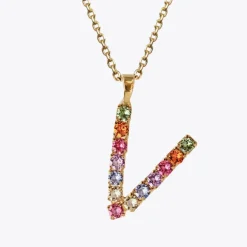 Caroline Svedbom Halsband-Letter Necklace V/Rainbow Combo