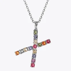 Caroline Svedbom Halsband-Letter Necklace X/Rainbow Combo
