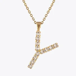 Caroline Svedbom Halsband-Letter Necklace Y/Crystal