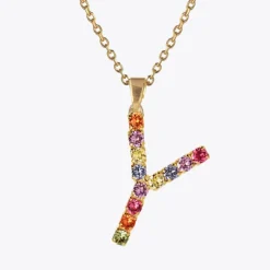 Caroline Svedbom Halsband-Letter Necklace Y/Rainbow Combo