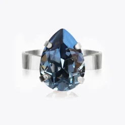 Caroline Svedbom Ringar-Mini Drop Ring/Denim Blue