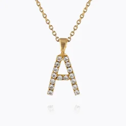 Caroline Svedbom Halsband-Mini Letter Necklace A/Crystal