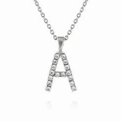 Caroline Svedbom Halsband-Mini Letter Necklace A/Crystal