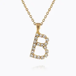 Caroline Svedbom Halsband-Mini Letter Necklace B/Crystal