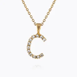 Caroline Svedbom Halsband-Mini Letter Necklace C/Crystal