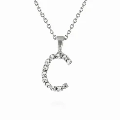 Caroline Svedbom Halsband-Mini Letter Necklace C/Crystal