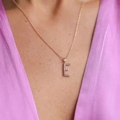 Caroline Svedbom Halsband-Mini Letter Necklace E/Crystal