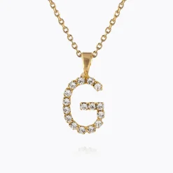 Caroline Svedbom Halsband-Mini Letter Necklace G/Crystal