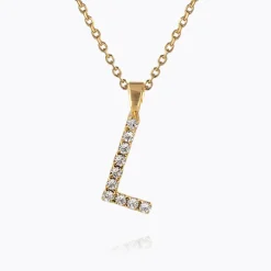 Caroline Svedbom Halsband-Mini Letter Necklace L/Crystal