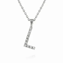 Caroline Svedbom Halsband-Mini Letter Necklace L/Crystal
