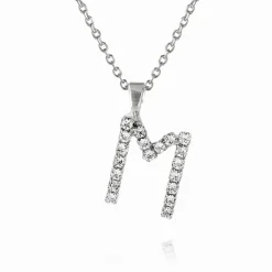 Caroline Svedbom Halsband-Mini Letter Necklace M/Crystal