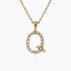 Caroline Svedbom Halsband-Mini Letter Necklace Q/Crystal