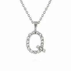 Caroline Svedbom Halsband-Mini Letter Necklace Q/Crystal